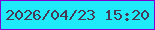 文字の大きさ：2、枠の色：7f03d0、背景の色：1eeaf9、文字の色：463a56 無料ブログパーツのブログ時計