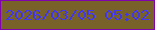 文字の大きさ：5、枠の色：7f04ac、背景の色：786229、文字の色：4036f0 無料ブログパーツのブログ時計