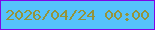 文字の大きさ：5、枠の色：7f05e6、背景の色：56c2fb、文字の色：94943a 無料ブログパーツのブログ時計