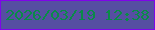 文字の大きさ：4、枠の色：7f05e9、背景の色：564ea2、文字の色：098b48 無料ブログパーツのブログ時計