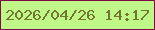 文字の大きさ：5、枠の色：7f0a48、背景の色：bff789、文字の色：747730 無料ブログパーツのブログ時計