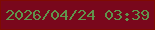 文字の大きさ：1、枠の色：7f0b01、背景の色：79071c、文字の色：60934c 無料ブログパーツのブログ時計