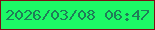 文字の大きさ：5、枠の色：7f0e14、背景の色：1df966、文字の色：1e7e58 無料ブログパーツのブログ時計