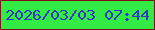 文字の大きさ：3、枠の色：7f0f1e、背景の色：32eb45、文字の色：3238c4 無料ブログパーツのブログ時計