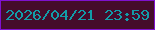 文字の大きさ：4、枠の色：7f11cf、背景の色：450c2b、文字の色：129ca8 無料ブログパーツのブログ時計