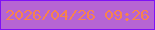 文字の大きさ：1、枠の色：7f11f5、背景の色：b665d3、文字の色：f6834e 無料ブログパーツのブログ時計