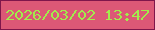 文字の大きさ：3、枠の色：7f164b、背景の色：dc5876、文字の色：a1ec4c 無料ブログパーツのブログ時計