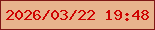 文字の大きさ：5、枠の色：7f1716、背景の色：e8b38d、文字の色：cf0301 無料ブログパーツのブログ時計