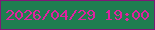 文字の大きさ：5、枠の色：7f1876、背景の色：1f7e50、文字の色：df23a0 無料ブログパーツのブログ時計
