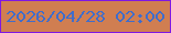 文字の大きさ：1、枠の色：7f18e3、背景の色：d07e51、文字の色：406dcb 無料ブログパーツのブログ時計