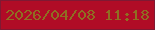 文字の大きさ：2、枠の色：7f1933、背景の色：b00c26、文字の色：8f6e22 無料ブログパーツのブログ時計