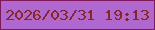 文字の大きさ：2、枠の色：7f195f、背景の色：af68d0、文字の色：88271a 無料ブログパーツのブログ時計