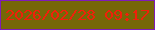 文字の大きさ：1、枠の色：7f1bb9、背景の色：766708、文字の色：f0200a 無料ブログパーツのブログ時計
