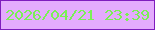 文字の大きさ：4、枠の色：7f1cbe、背景の色：e4abfd、文字の色：7af055 無料ブログパーツのブログ時計