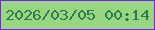 文字の大きさ：3、枠の色：7f1cfe、背景の色：99d682、文字の色：2f7b51 無料ブログパーツのブログ時計