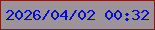 文字の大きさ：4、枠の色：7f1e19、背景の色：9c9499、文字の色：010dcb 無料ブログパーツのブログ時計