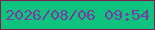 文字の大きさ：2、枠の色：7f1e4d、背景の色：0ec37e、文字の色：783aa6 無料ブログパーツのブログ時計