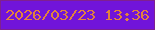 文字の大きさ：1、枠の色：7f2090、背景の色：7114da、文字の色：e2823c 無料ブログパーツのブログ時計
