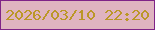 文字の大きさ：1、枠の色：7f2387、背景の色：dfb4c0、文字の色：bb9727 無料ブログパーツのブログ時計