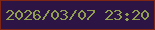 文字の大きさ：1、枠の色：7f2614、背景の色：2c1444、文字の色：919e4f 無料ブログパーツのブログ時計