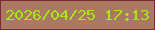 文字の大きさ：4、枠の色：7f263a、背景の色：ab7862、文字の色：a3e911 無料ブログパーツのブログ時計