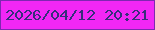 文字の大きさ：2、枠の色：7f27b1、背景の色：f227f5、文字の色：372e7b 無料ブログパーツのブログ時計