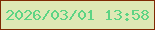 文字の大きさ：4、枠の色：7f2903、背景の色：dee8b5、文字の色：5dd484 無料ブログパーツのブログ時計