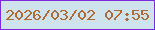 文字の大きさ：5、枠の色：7f2add、背景の色：cee3eb、文字の色：af6a36 無料ブログパーツのブログ時計