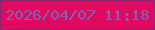 文字の大きさ：5、枠の色：7f2b71、背景の色：df095f、文字の色：8065b4 無料ブログパーツのブログ時計