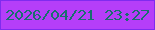 文字の大きさ：1、枠の色：7f2bef、背景の色：b53ef9、文字の色：196f6e 無料ブログパーツのブログ時計