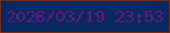 文字の大きさ：5、枠の色：7f2d0a、背景の色：072861、文字の色：6a1a83 無料ブログパーツのブログ時計