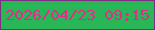 文字の大きさ：4、枠の色：7f2d80、背景の色：28b656、文字の色：e32b8d 無料ブログパーツのブログ時計