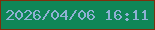 文字の大きさ：2、枠の色：7f2e0c、背景の色：0f8657、文字の色：8fb1d4 無料ブログパーツのブログ時計
