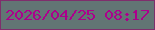 文字の大きさ：2、枠の色：7f2e6c、背景の色：627574、文字の色：ac008c 無料ブログパーツのブログ時計