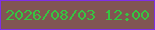 文字の大きさ：4、枠の色：7f2fe6、背景の色：815552、文字の色：36c541 無料ブログパーツのブログ時計