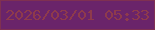 文字の大きさ：5、枠の色：7f3051、背景の色：6a246a、文字の色：8e3a4c 無料ブログパーツのブログ時計