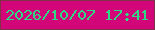 文字の大きさ：4、枠の色：7f3148、背景の色：d20579、文字の色：2dda85 無料ブログパーツのブログ時計