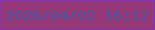 文字の大きさ：2、枠の色：7f33ba、背景の色：973877、文字の色：4757a1 無料ブログパーツのブログ時計