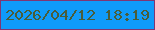 文字の大きさ：1、枠の色：7f3673、背景の色：0f9bfa、文字の色：495d39 無料ブログパーツのブログ時計