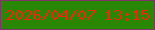 文字の大きさ：5、枠の色：7f3768、背景の色：2a8605、文字の色：f12611 無料ブログパーツのブログ時計