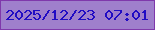 文字の大きさ：5、枠の色：7f38ab、背景の色：9f7fcc、文字の色：210cc3 無料ブログパーツのブログ時計