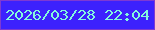 文字の大きさ：3、枠の色：7f39d2、背景の色：3d21fd、文字の色：84f8dd 無料ブログパーツのブログ時計