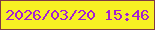 文字の大きさ：4、枠の色：7f3b43、背景の色：f7f023、文字の色：a420d2 無料ブログパーツのブログ時計