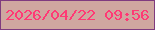 文字の大きさ：3、枠の色：7f3b7f、背景の色：cfa7a0、文字の色：ff3975 無料ブログパーツのブログ時計