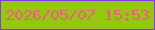 文字の大きさ：5、枠の色：7f3ce9、背景の色：93c80e、文字の色：f35a88 無料ブログパーツのブログ時計