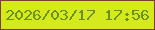 文字の大きさ：1、枠の色：7f3d2e、背景の色：d5ea1c、文字の色：6c9013 無料ブログパーツのブログ時計