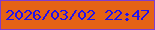 文字の大きさ：4、枠の色：7f3dce、背景の色：e56216、文字の色：2011ed 無料ブログパーツのブログ時計