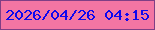 文字の大きさ：3、枠の色：7f3e85、背景の色：f375a3、文字の色：0f07ee 無料ブログパーツのブログ時計