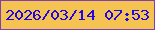 文字の大きさ：4、枠の色：7f3eb1、背景の色：f4c351、文字の色：2008e1 無料ブログパーツのブログ時計