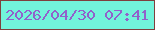 文字の大きさ：1、枠の色：7f403d、背景の色：72f4db、文字の色：9261cb 無料ブログパーツのブログ時計